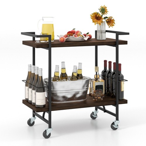 Tier bar trolley with - 2-tier,