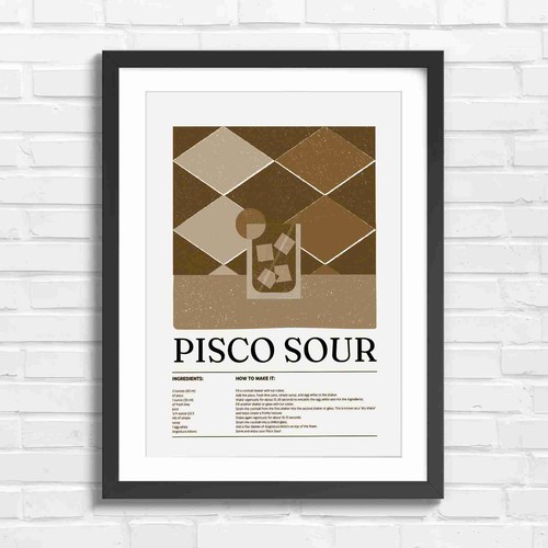 Geometric pisco sour art - pisco,
