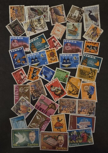 Zambia stamp lot - used, unused