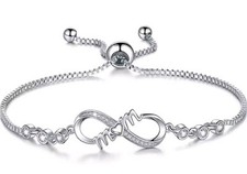 Silver Crystal Mum Bracelet
