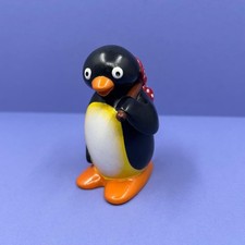 Vintage CBeebies Pingu Penguin w/ Napsack Toy Figure Cake Topper 3" 1990s