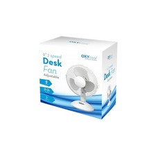 9 Inch White Desk Fan With 2