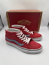 VANS SK8 Mid Reissue R Rococco Red/Adriatic Blue Size 7.5 EU 41 Trainer Shoes