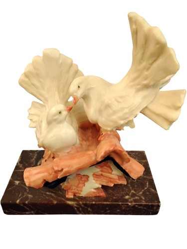 Ceramic dove pigeon figurine - dove,