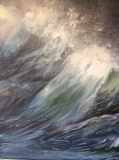 Original Acrylic Painting on Canvas - Stormy Sea - Seascape