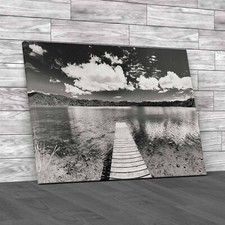 Stunning Fresh Jetty Lake Black White Canvas Print Large Picture Wall Art