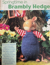 KNITTING PATTERN Alan Dart Brambly Hedge Wilfred Toadflax mouse toy 23cm tall