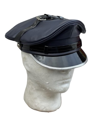 Navy blue leather with - leather, silver