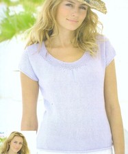 Sirdar 9008: Summer Top with Optional Sleeves Calico DK 81-137cm / 32-54" Bust