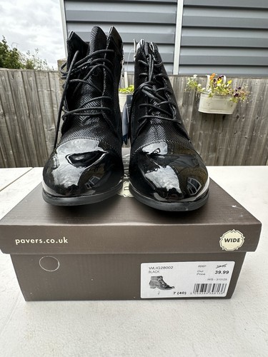 Pavers ladies black shoes lace - pavers,