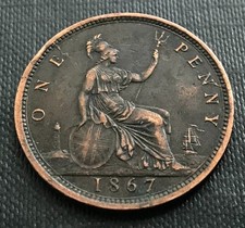 1867 Victoria Penny Coin Rare