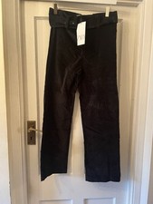 New Zara Black Velvet Trousers,Large 