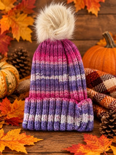 Small hand knitted wool hat - wool,