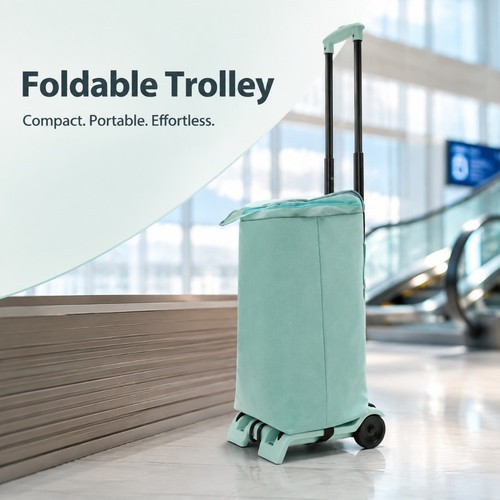 Large folding shopping trolley - shopping,