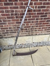 Antique Scythe Vintage, Functional, Wood Steel, Grass Meadow Cutter Strimmer