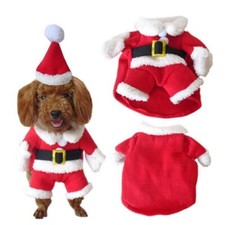 Pet Cat Dog Santa Costume Coat Christmas Outfit Jumper Clothes Xmas Dress Up