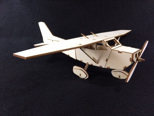 Laser cut wooden cessna - cut,