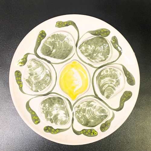 French oyster serving - oyster, plate