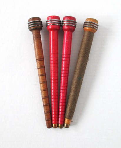 Lot vtg wooden yarn textile - vtg,