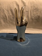 Gold Peace Sign Ornament Hand