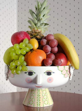 Bjorn Wiinblad Eva Bowl on Stand pedestal Glazed Porcelain Figure