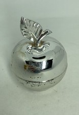Vintage Avon Treasured Fruit Moonwind Silver Apple Crème Parfumee Pot Collector