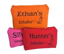 inhaler bag personalised with any text school inhaler asthma bag custom print 