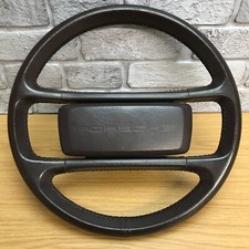 Genuine Porsche 924 S, 944 OEM 4 Spoke Brown Leather 365mm Steering Wheel.   5A