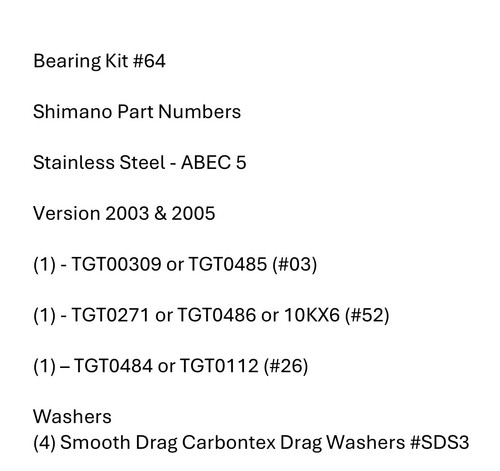 Tune kit 64 shimano - kit,