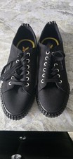 Lyle & Scott men’s black size uk 7 canvas trainers BN new pumps shoes (ref26)