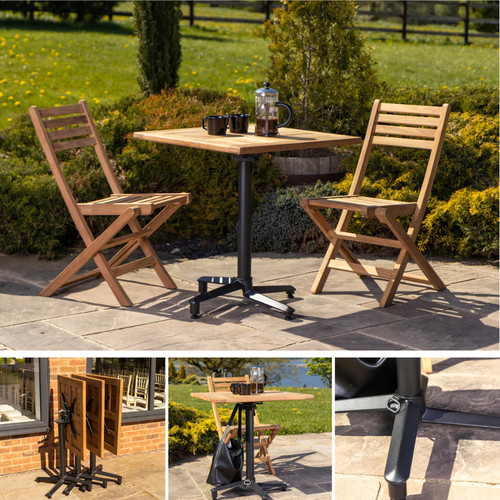 Square teak folding outdoor - teak,