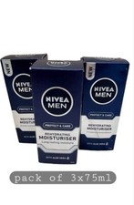 3 x NIVEA MEN Protect & Care Rehydrating Moisturiser Face Cream 3x  75ml Pack
