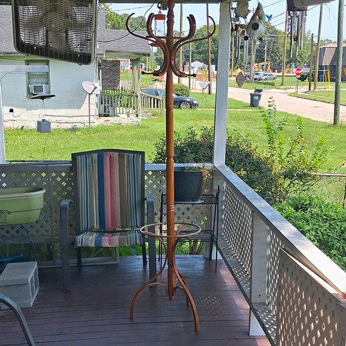 Vtg brown wooden freestanding - wooden,