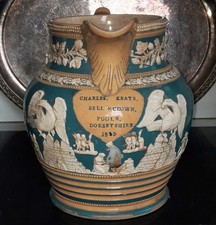 Magnificent Regency Huge Documentary Stoneware PUB Jug for Rose & Crown, Dorset