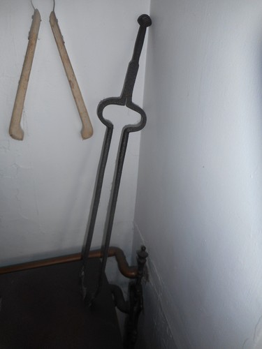 19th century iron coal - , tongs