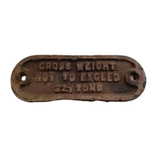 Railwayana Cast Iron 'Gross