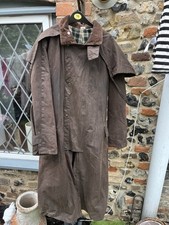 Genuine Brown Wax Long Styled Trench Country Coat..Size Small…