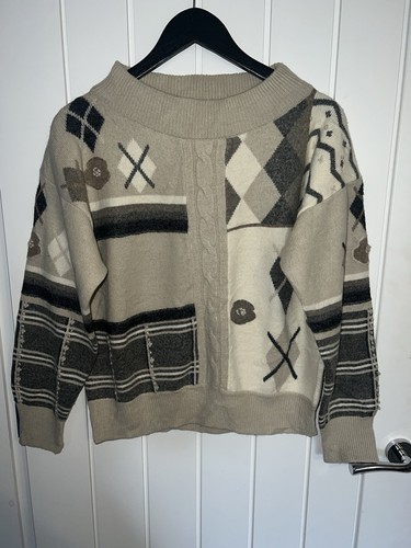 Vintage patchwork knit jumper - knit,