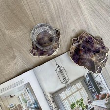 Amethyst Agate Coasters gift for her , him , new home decor crystal