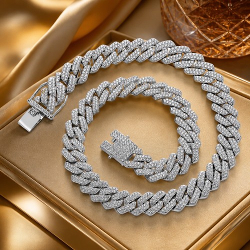 Cuban link necklace iced out - cuban,
