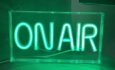 ON AIR Neon Sign, Acrylic Box, Free Standing, USB Powered. 