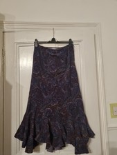 Marks & Spencer Per Una Purple Multicoloured Thin Corduroy Maxi Skirt In Size 10