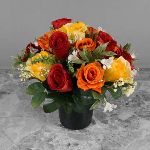 Artificial grave pot - grave, flowers