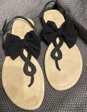 Primark Black Bow Trim Toe