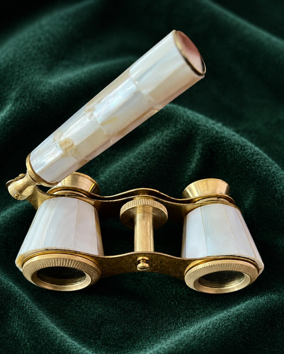 Brass antique binocular mother - antique,