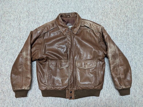 Vintage bomber leather jacket - vintage,