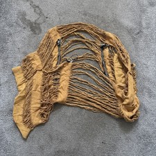 White Raven Handmade In India Mustard Yellow Poncho Scarf Silk Fringe