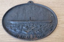 Vintage cast iron plaque - vintage,