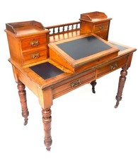 Antique Victorian Wooden Dickens Writing Desk / Aesthetic Movement c.1890