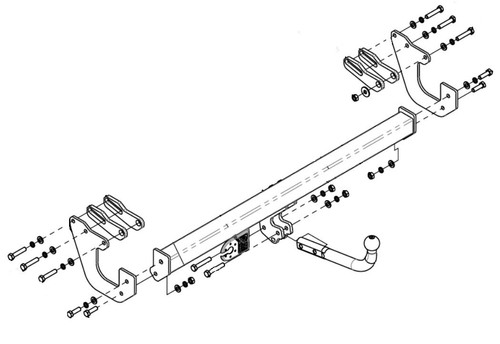 Swan neck tow bar for - tow,